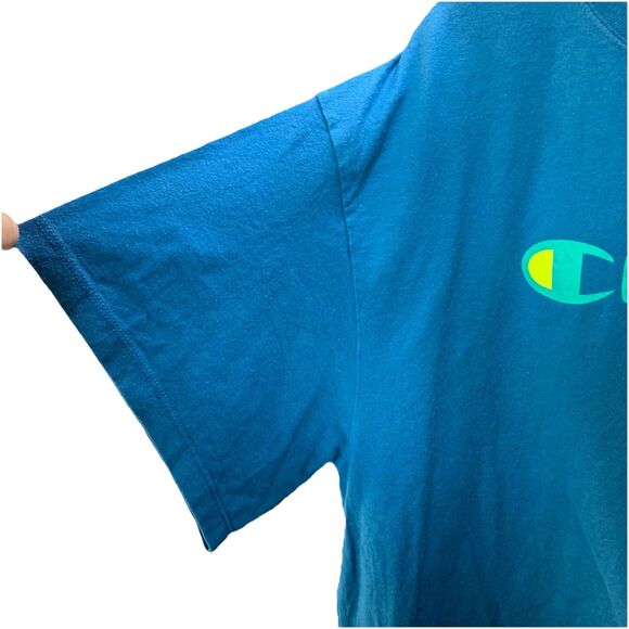 Champion Women's Boxy T-Shirt Logo Athleticwear Teal Blue Soft Cotton Plus XXL - Picture 6 of 13